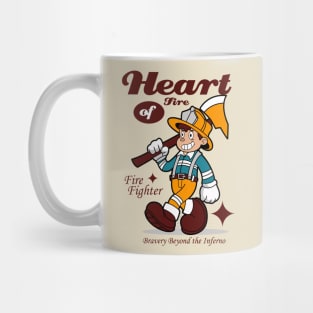 Retro Firefighter Cartoon Mug